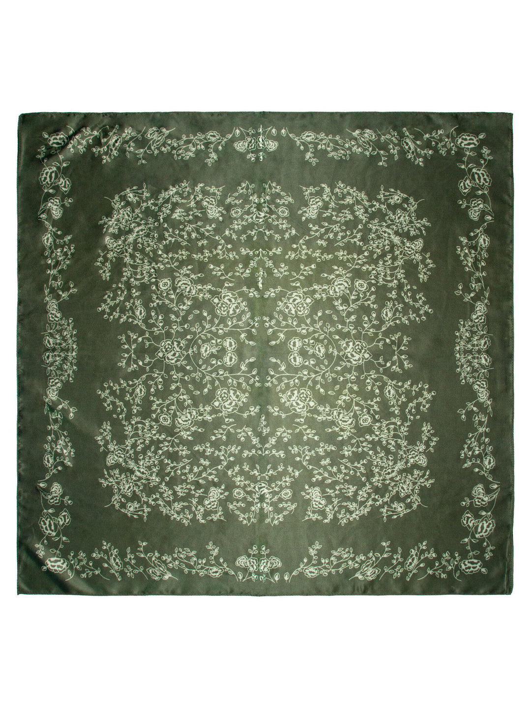 Skjerf m/grener 70x70  Grønn
