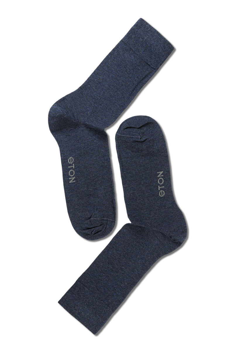 Eton Cotton/cashmere Blend  Blue Melange