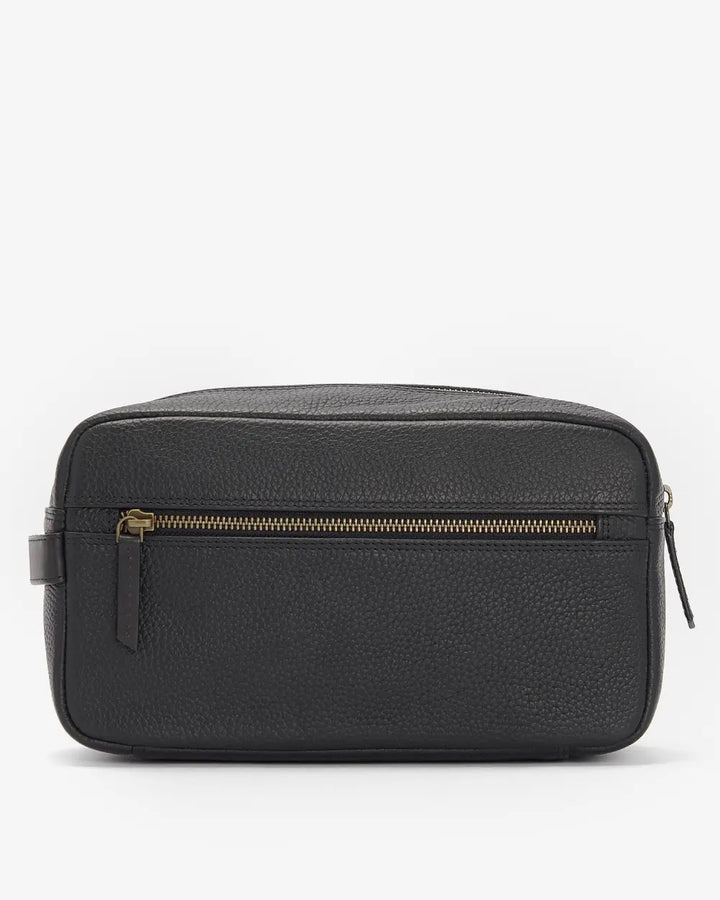 Barbour High Leather Washbag  Black