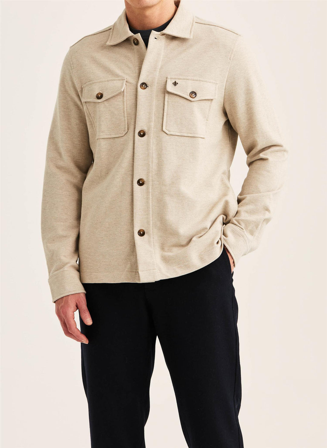 Andrew Jersey Overshirt  Khaki