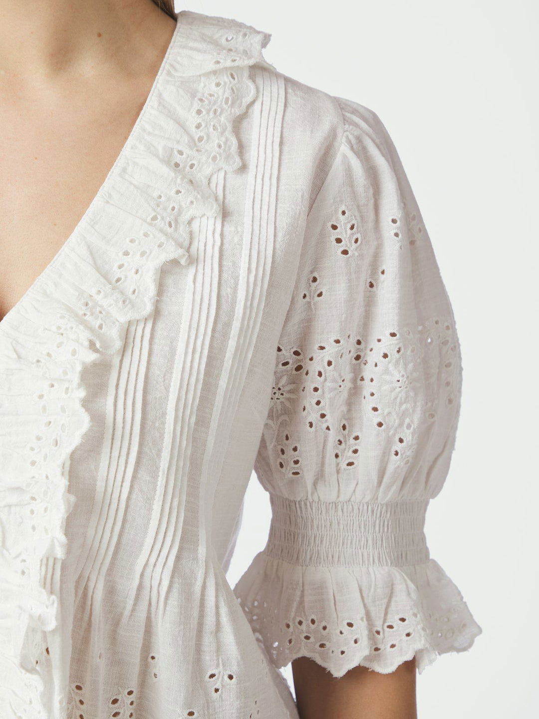 Talise Emb Blouse  White