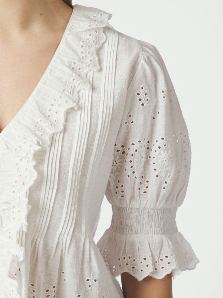 Talise Emb Blouse  White