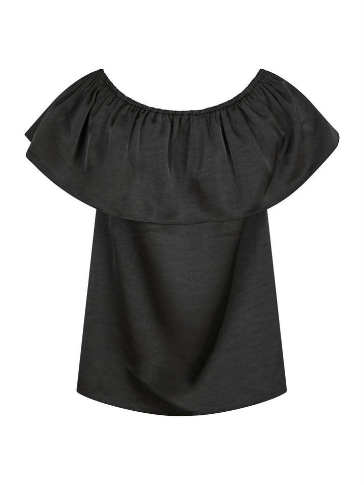 Kris Heavy Sateen Top  Black