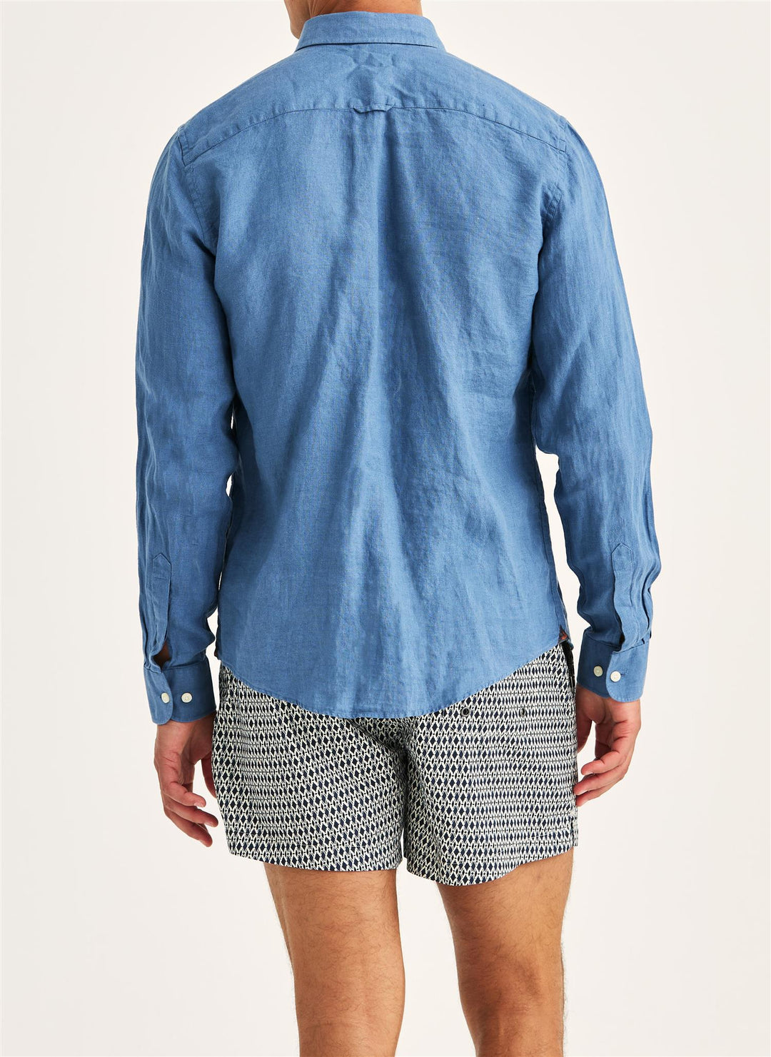 Douglas Linen Shirt-Classic Fit  Blue