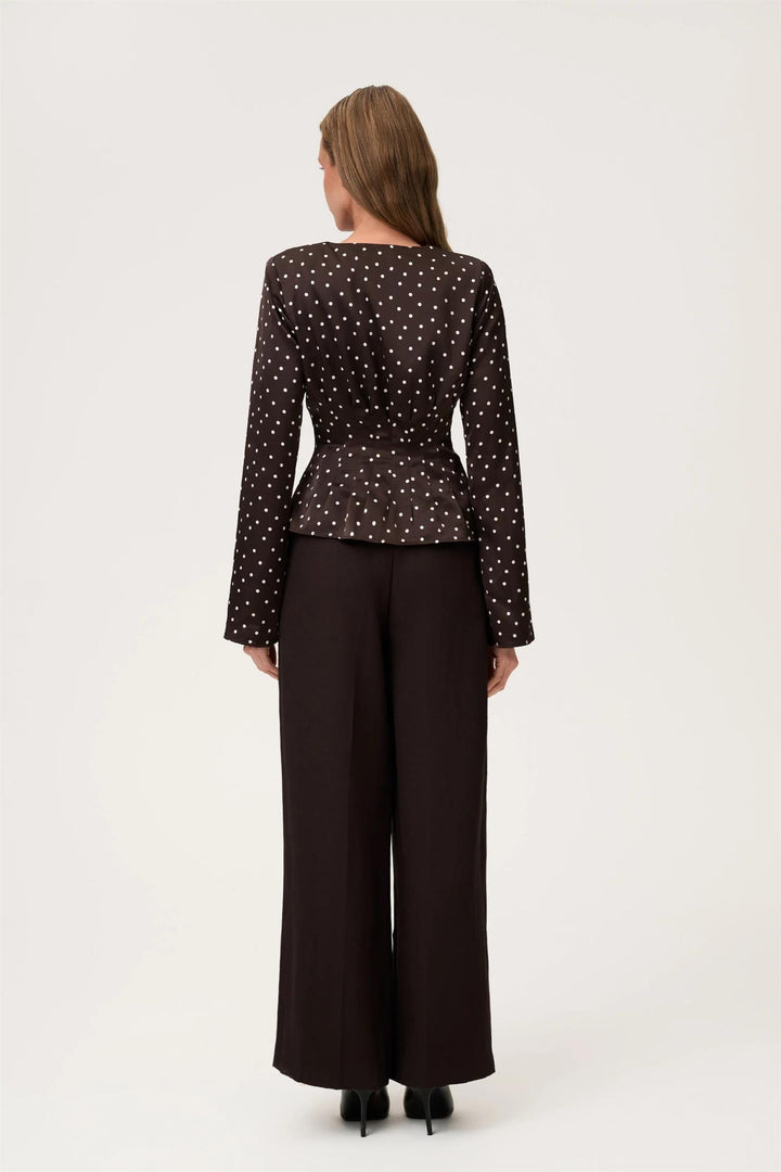 MARMO BLOUSE  Micro Dots Espresso