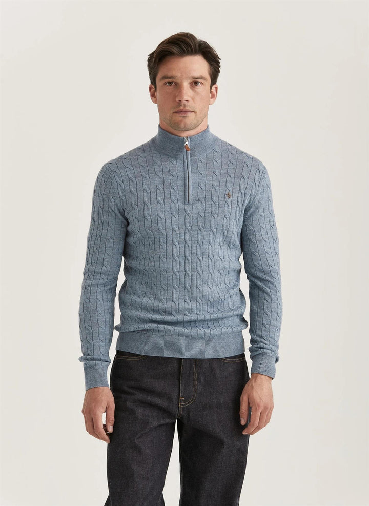 Merino Cable John Zip  Blue