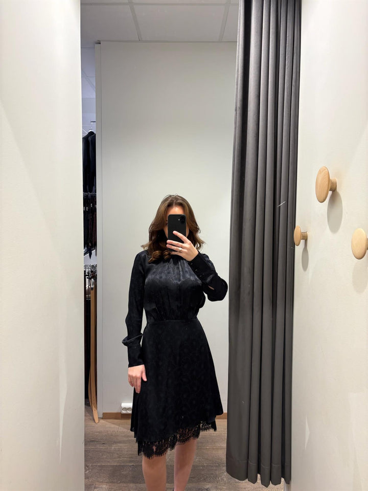 Jacquard Mini Dress Black