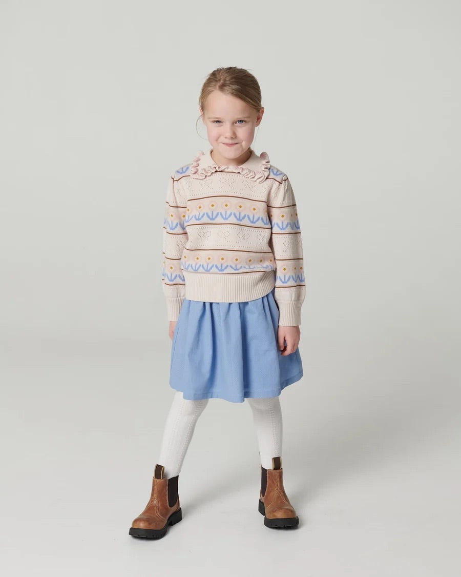KNITTED COLLAR BLOUSE  Beige