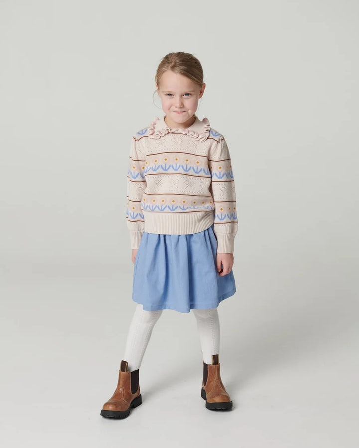 KNITTED COLLAR BLOUSE  Beige