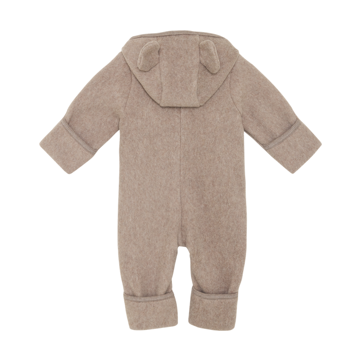 Pram Suit Ears Cot. Fleece  Savannah Melange