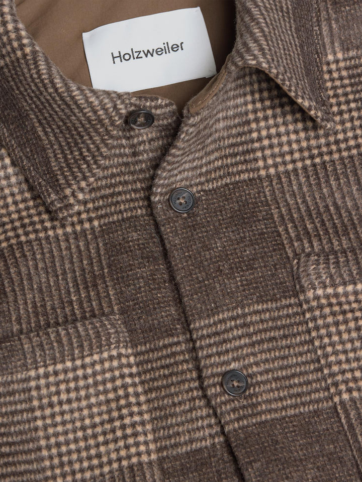Mildew Flannel Overshirt  Brown Check