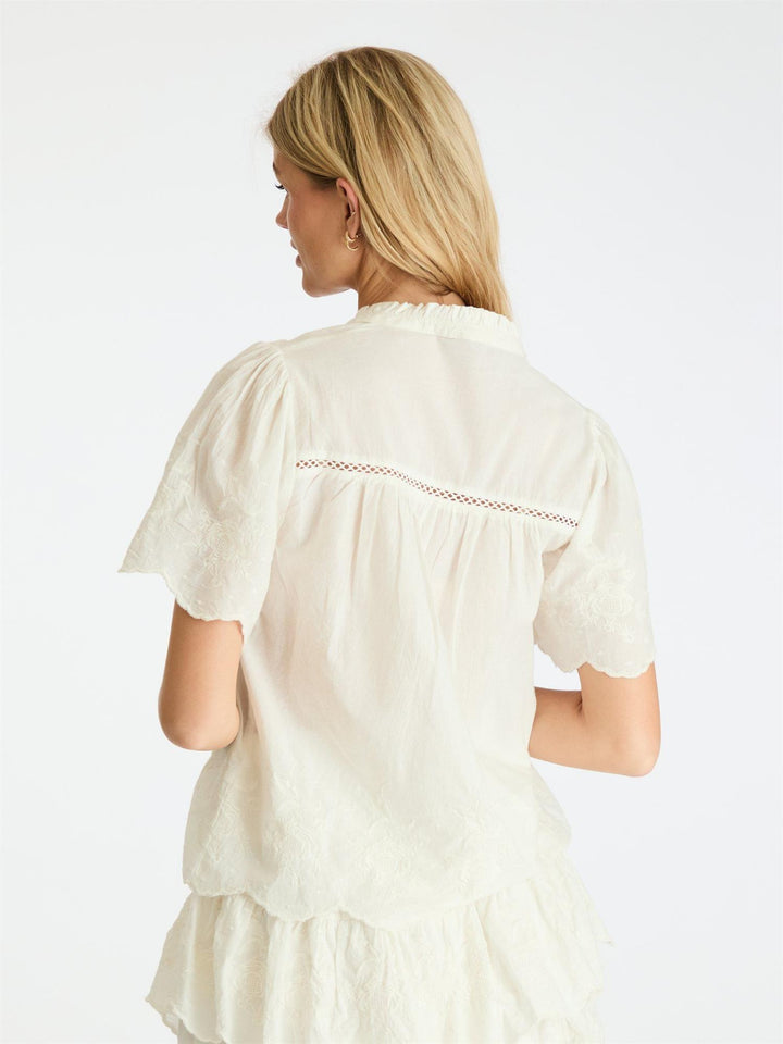 Micheline Emb Blouse  Off White