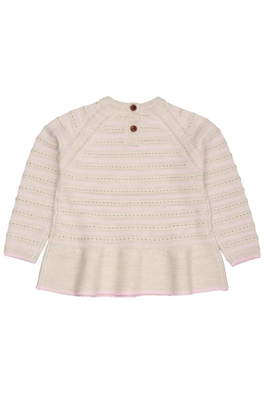 MERINO HOLE PATTERN BLOUSE  P0ale Cream