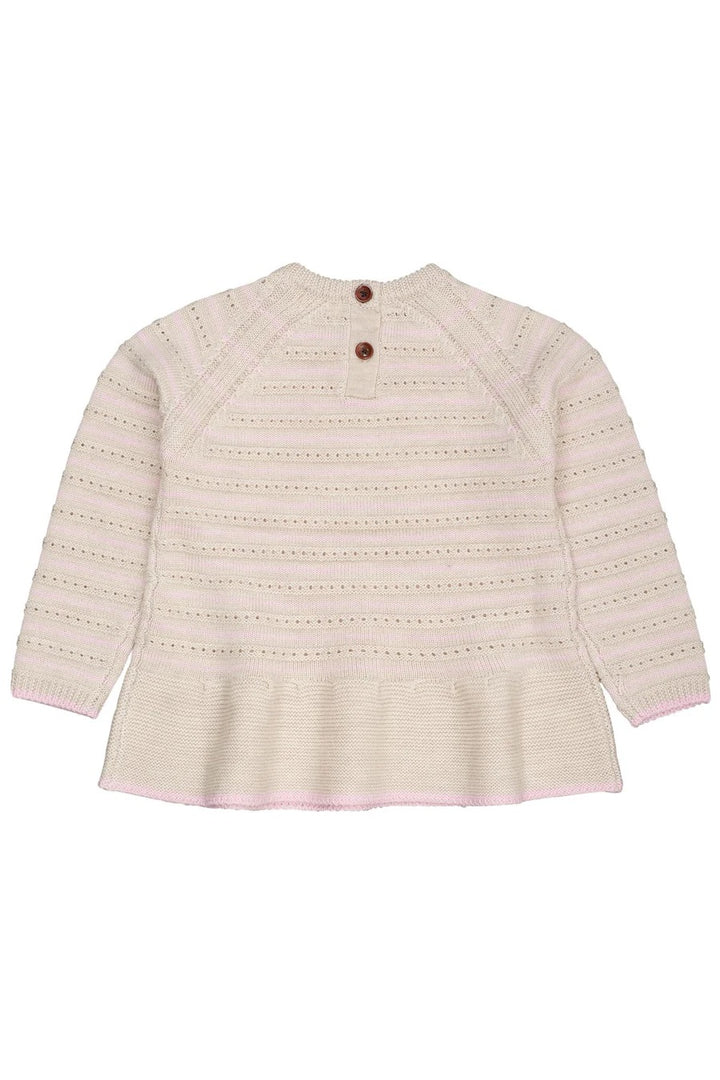 MERINO HOLE PATTERN BLOUSE  P0ale Cream