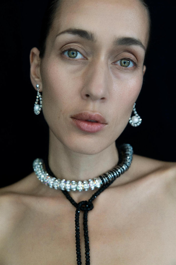 Tiny Oysters  Sparkling Silver/Black