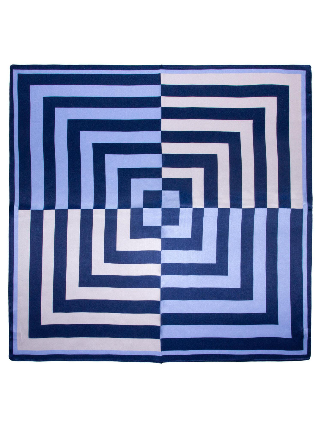 Skjerf geometrisk SILKE 65x65cm  Blå