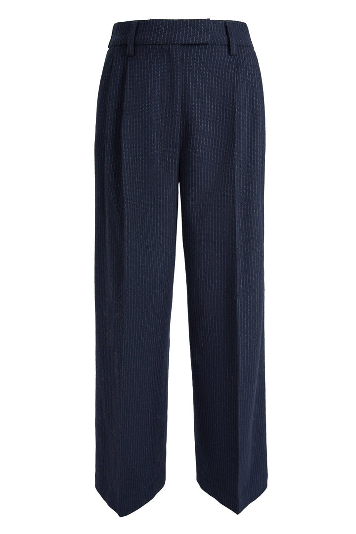 Ava Trouser  Navy Pinstripe