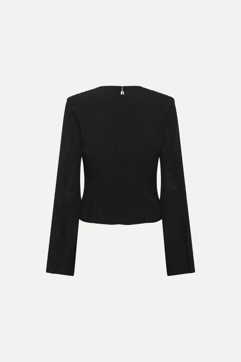 DRAPED BLOUSE  Black