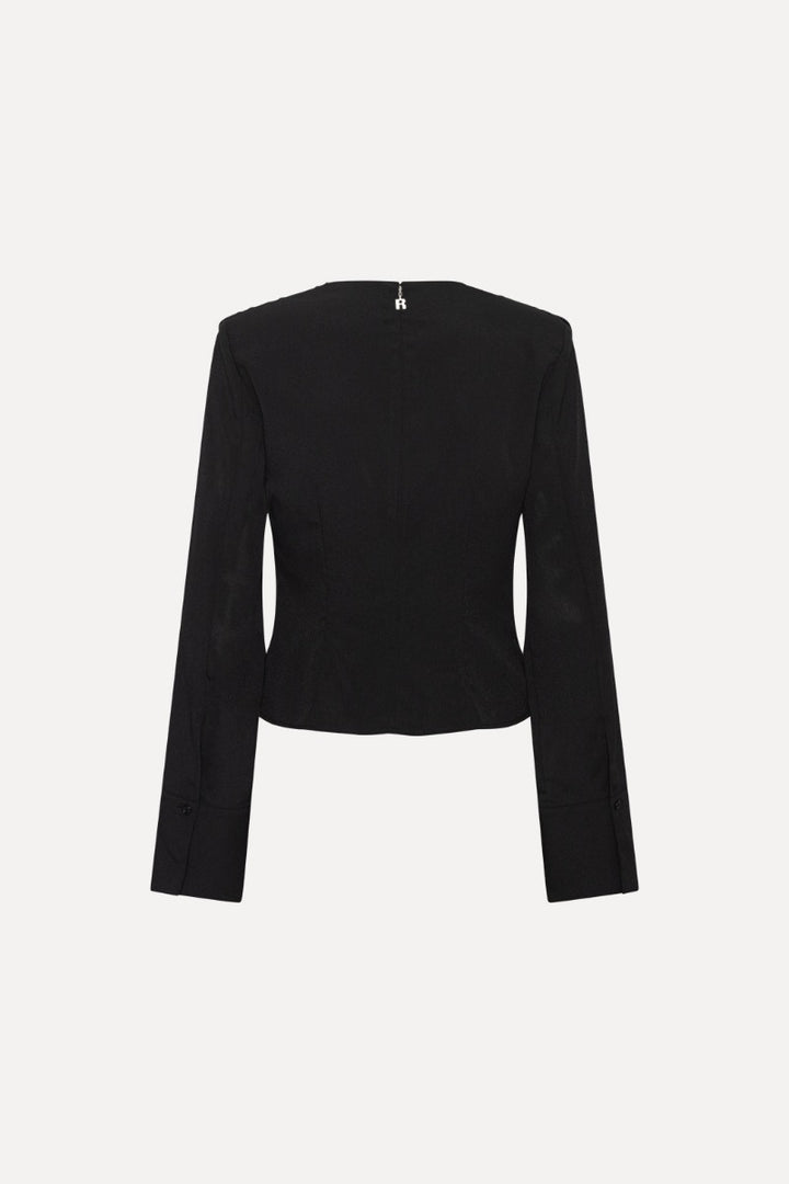 DRAPED BLOUSE  Black