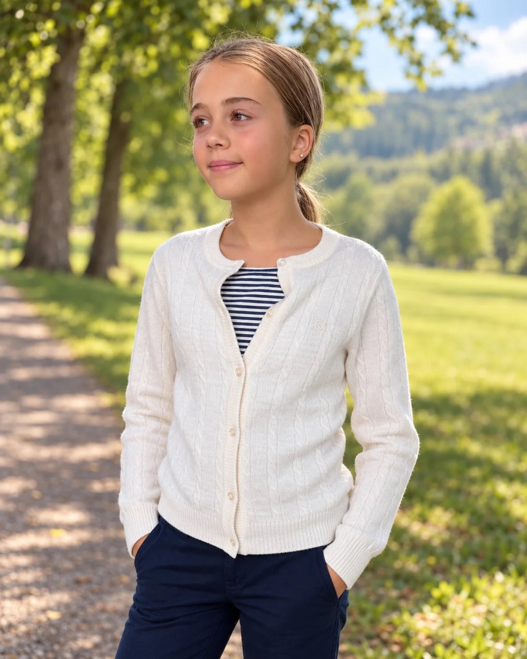 Elise strikket cardigan  Cream