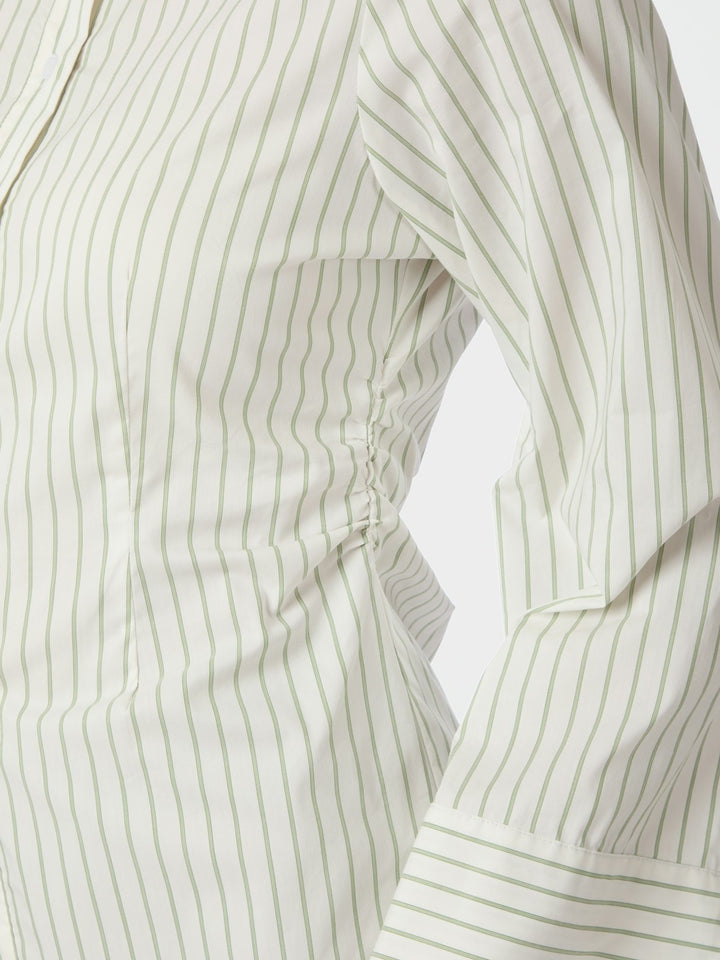 Caroli Stripe Shirt  Dusty Green