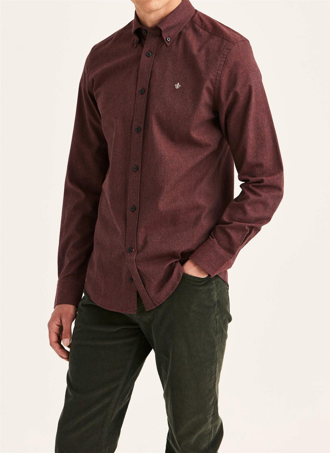 Watts Flannel Shirt-Slim Fit  Wine Red