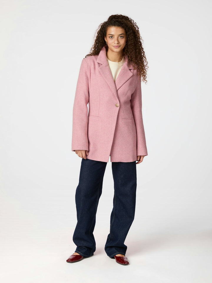 Bowie Herringbone Blazer  Light Pink