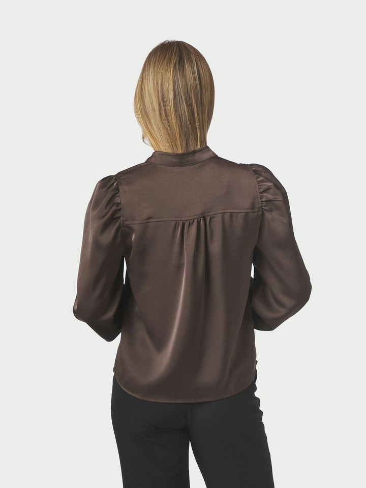 Rosslyn Heavy Sateen Blouse  Dark Brown