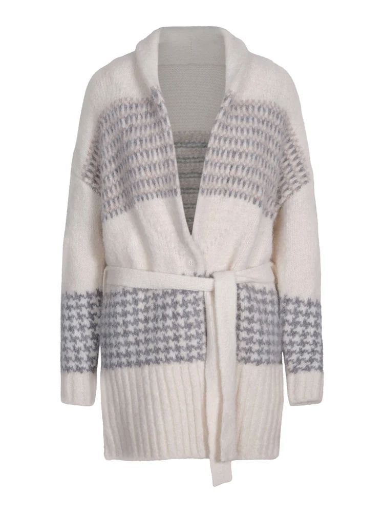 Spirit Glencheck Cardigan  Cream Glencheck