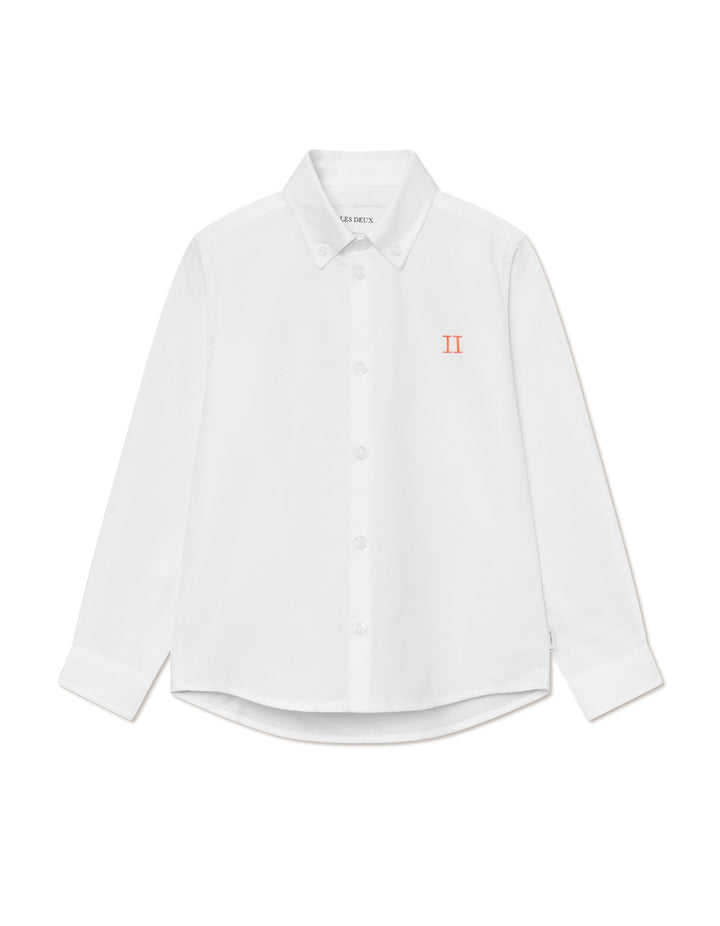 Konrad Contrast Oxford Shirt Kids  White