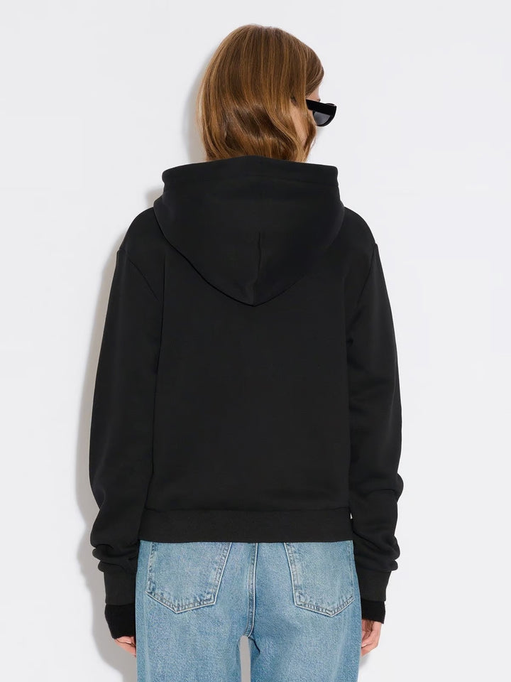 W Regular Zip Hoodie  Black