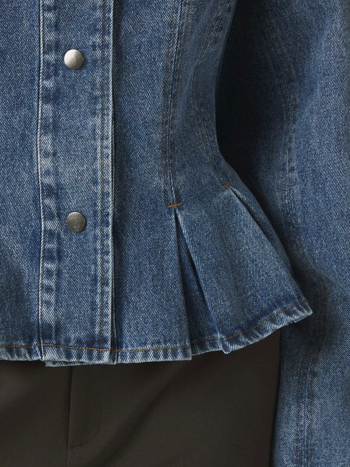 Rivora Denim Peplum Jacket  Blue