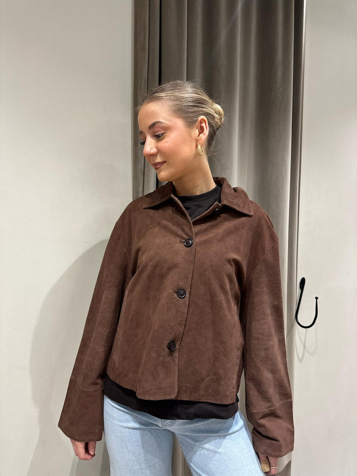 Elaine Goat Suede  Marrone