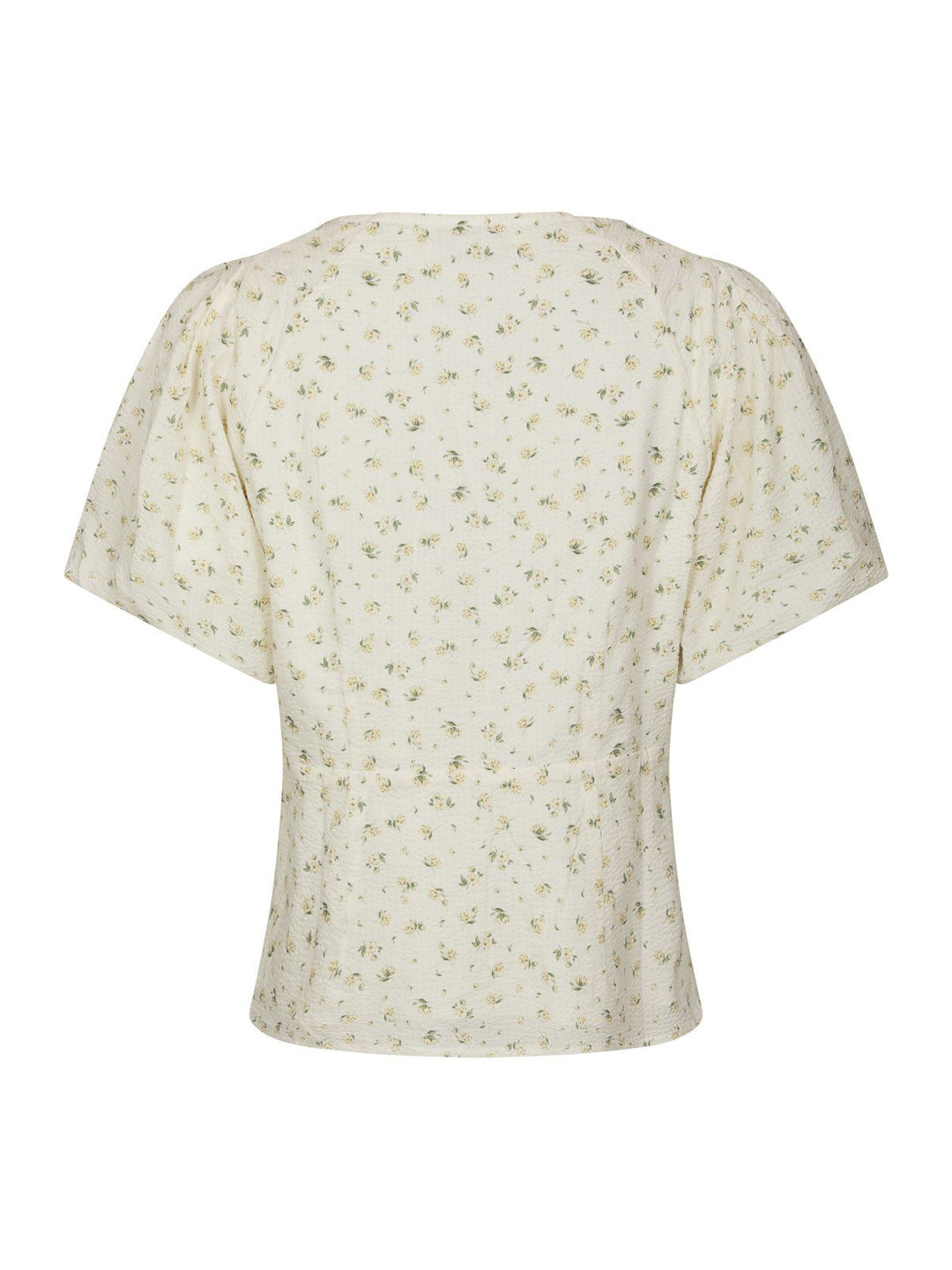 Irina Small Rose Flower Blouse  Light Yellow