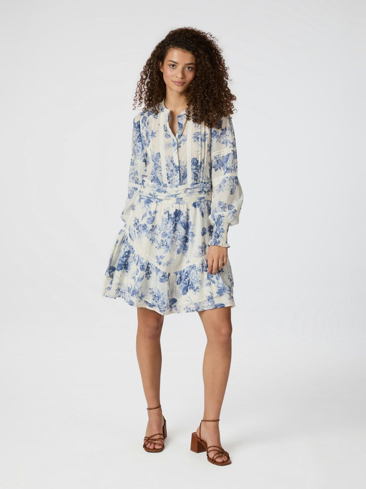ROBERTA FLOWER FLOW DRESS  Light Blue