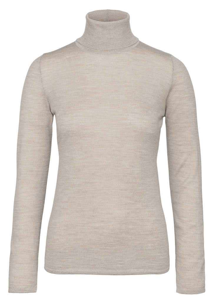 WMN MERINO POLO  20 Sand