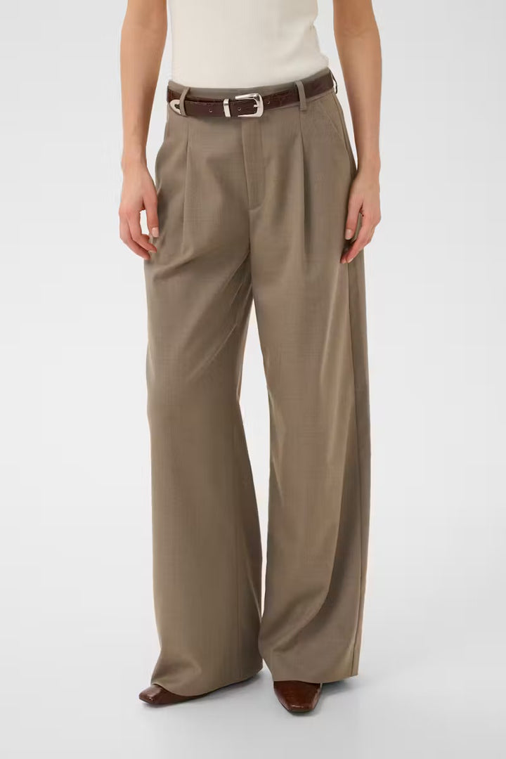 GZPAULA MW WIDE PANTS  Dark Timberwolf Melange