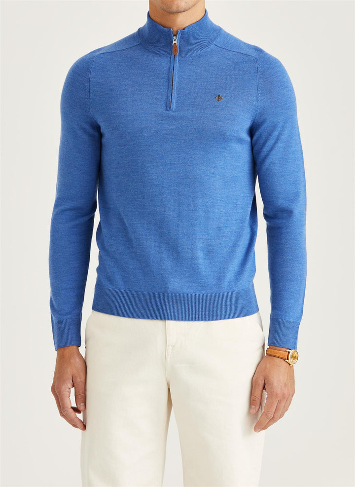 Merino John Zip  Blue