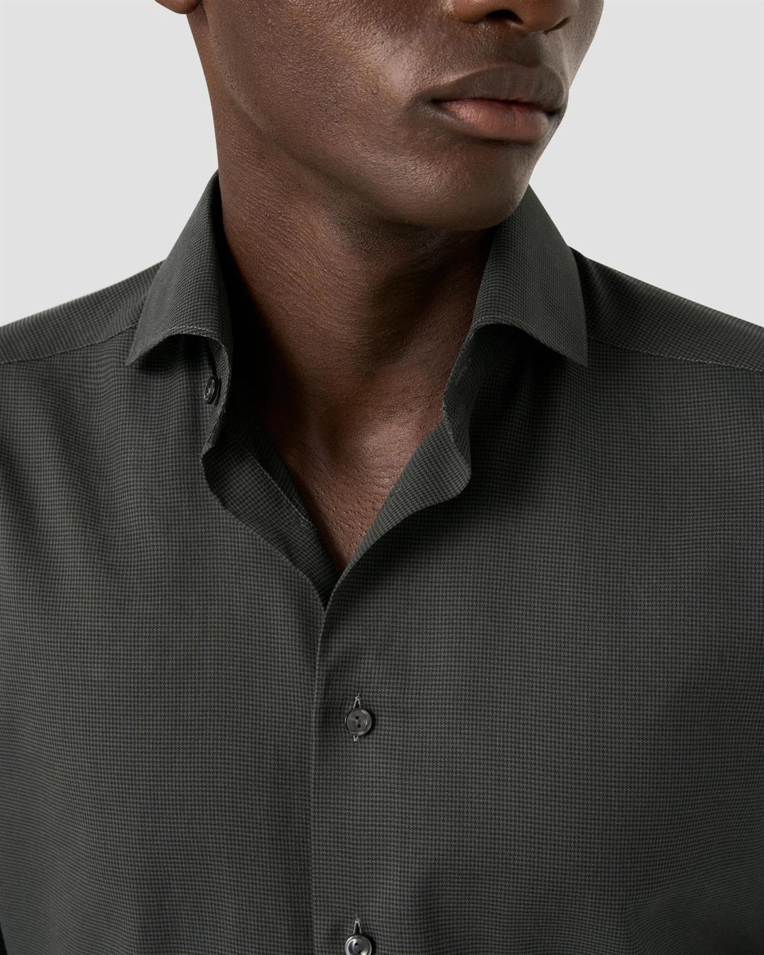 Micro Check Signature Flannel Shirt  Dark Green