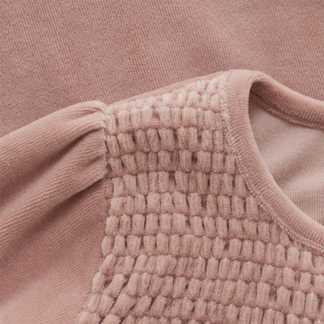 Dress LS Velour  Adobe Rose
