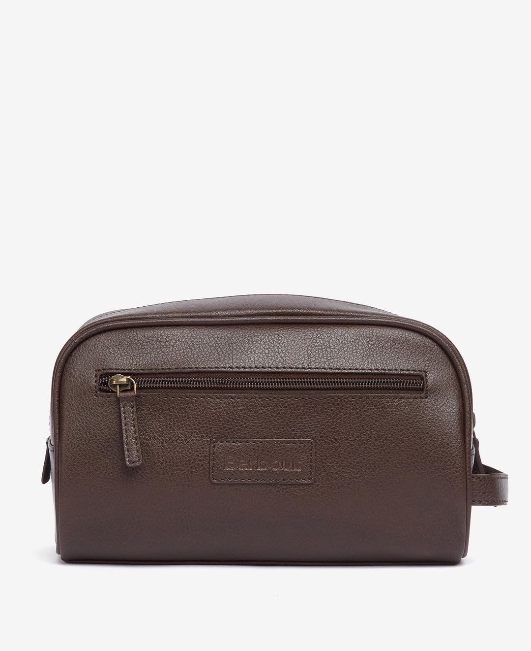 Leather Washbag  Dark Brown