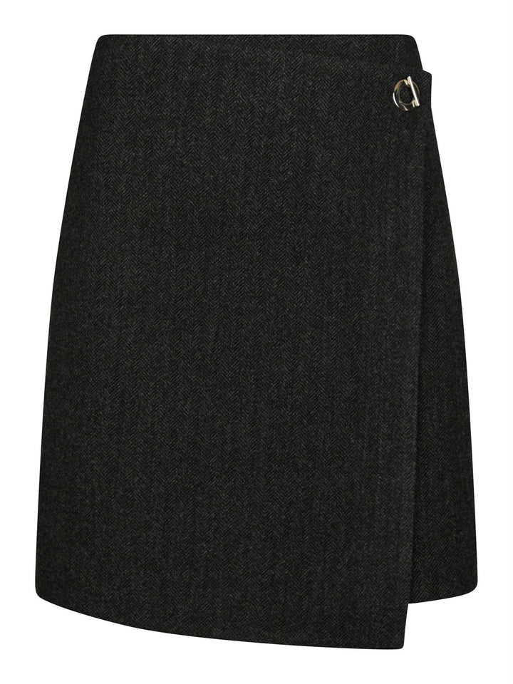 Marisi Herringbone Skirt  Dark Grey
