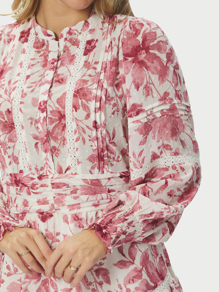 Roberta Flower Print Dress  Evening Rose