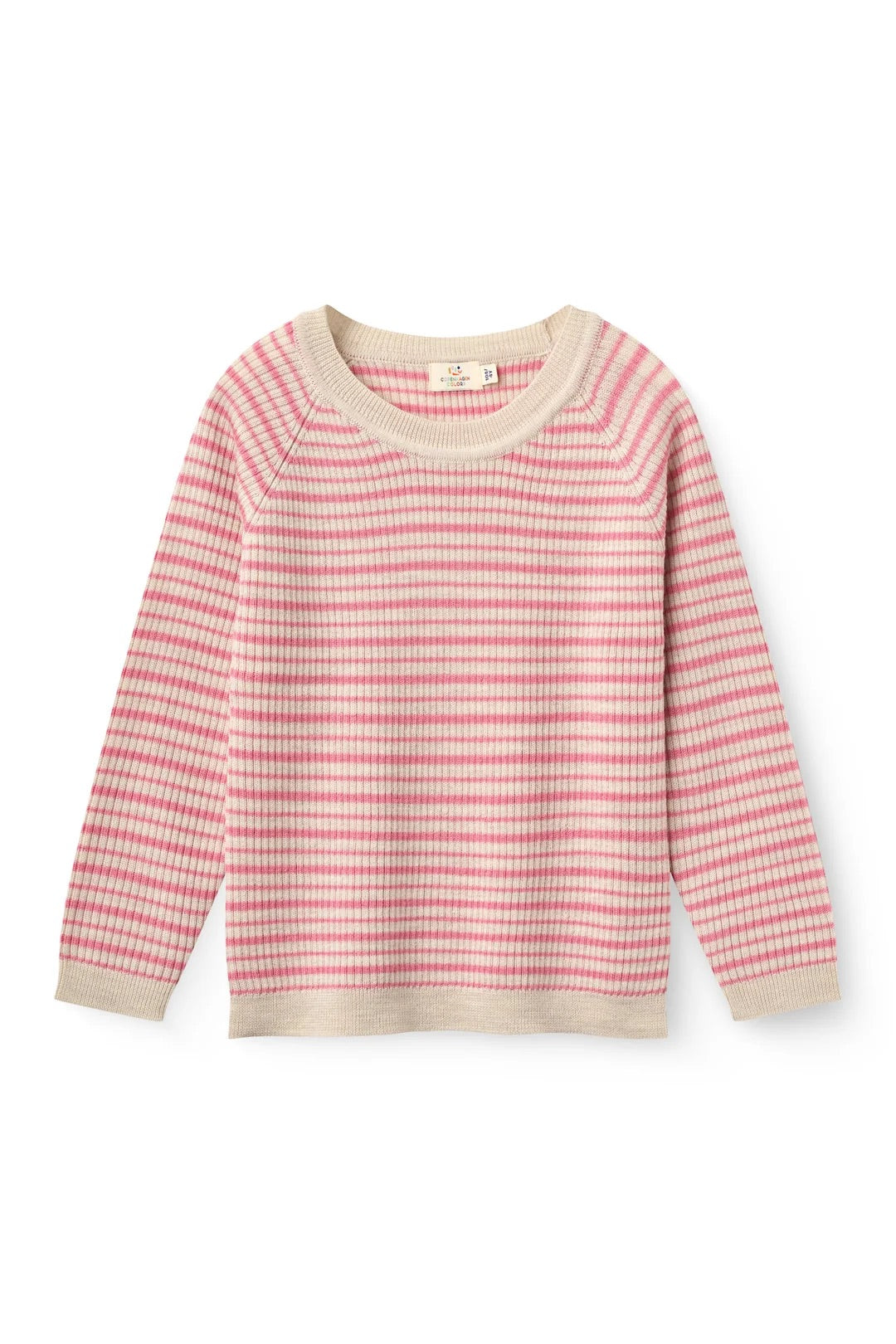 MERINO CLASSIC RIB BLOUSE  Blossom Pink Stripe