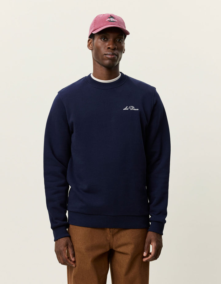 Signature Print Sweatshirt Dark Navy Blue
