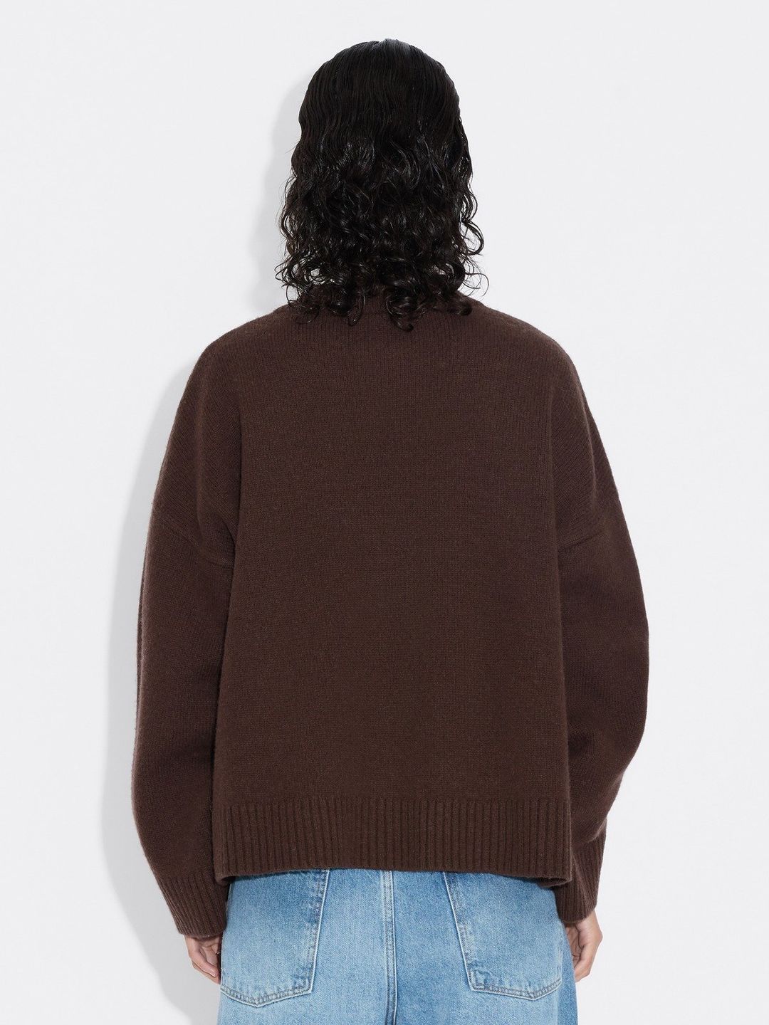 W. Wool Wide Cardigan  Dk. Brown