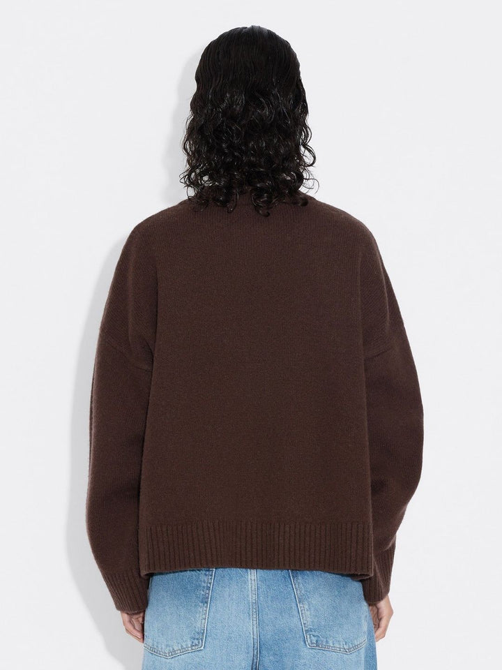 W. Wool Wide Cardigan  Dk. Brown