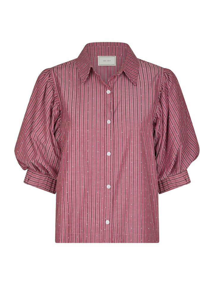 Etta Soft Stripe Stone Shirt  Dark Rose