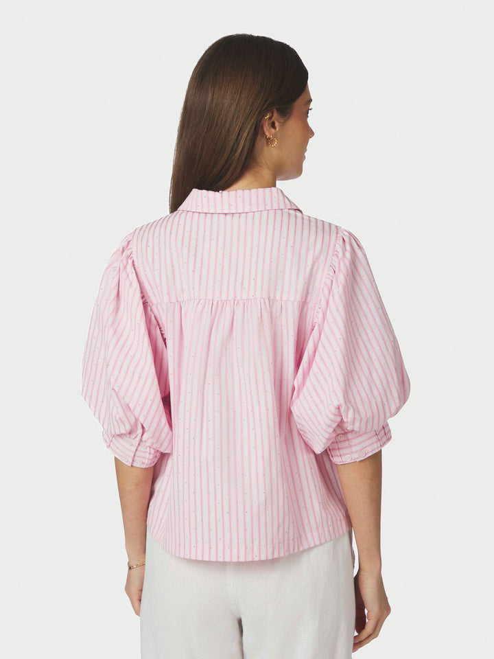 Etta Soft Stripe Stone Shirt  Light Pink