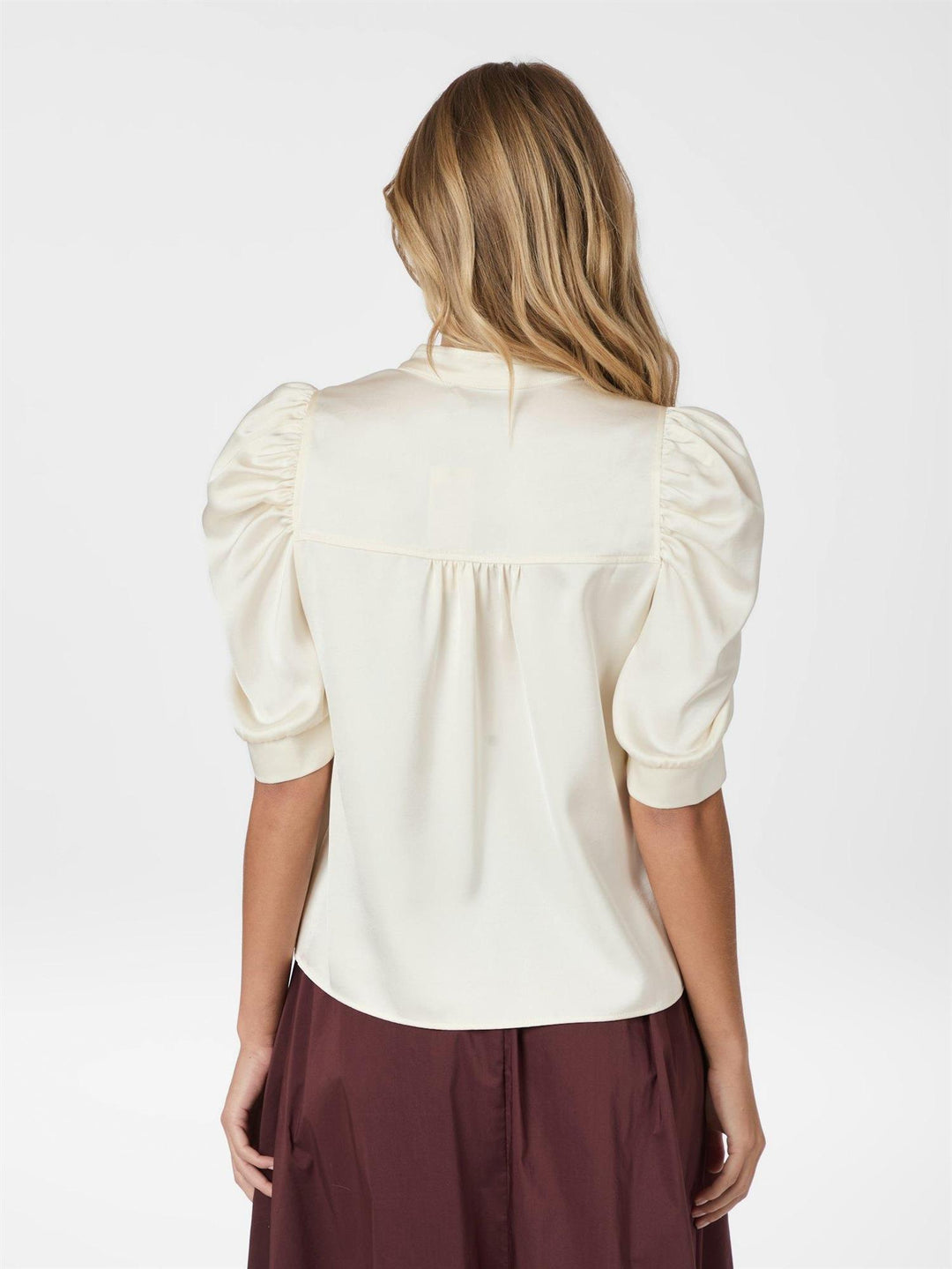 Roella Heavy Sateen Blouse  Pearl